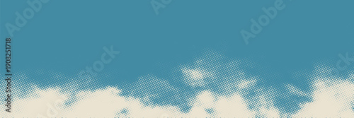Tableau sur toile retro sky pattern on old paper background. raster vintage clouds