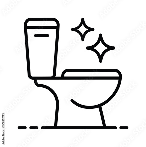 Clean and sparkling vector toilet illustration with a shiny effect