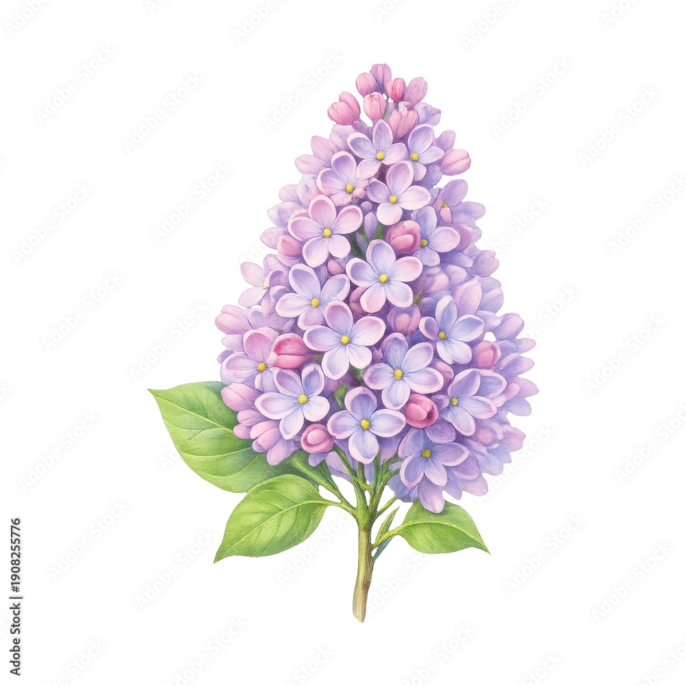 Obraz premium PNG Vibrant lilac floral illustration
