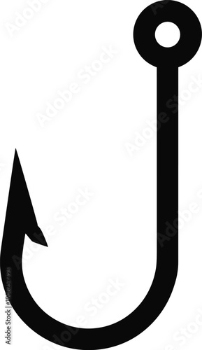 Black fishing hook with a circular and sharp barb circular sharp