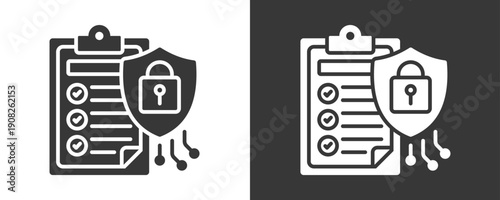 Security Audit Icon Set Vector Collection Isolated In Black And White