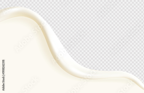 Soft white creamy glaze flow. Smooth liquid texture with glossy dessert melting effect.