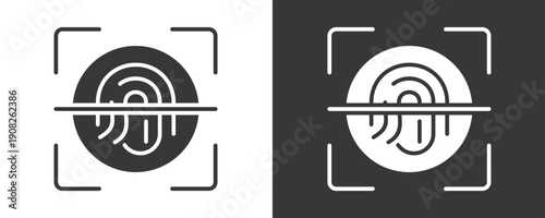 Fingerprint Scan Icon Set Vector Collection Isolated In Black And White
