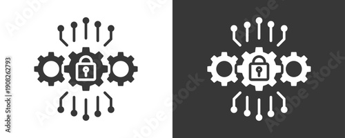 Cyber Security Icon Set Vector Collection Isolated In Black And White