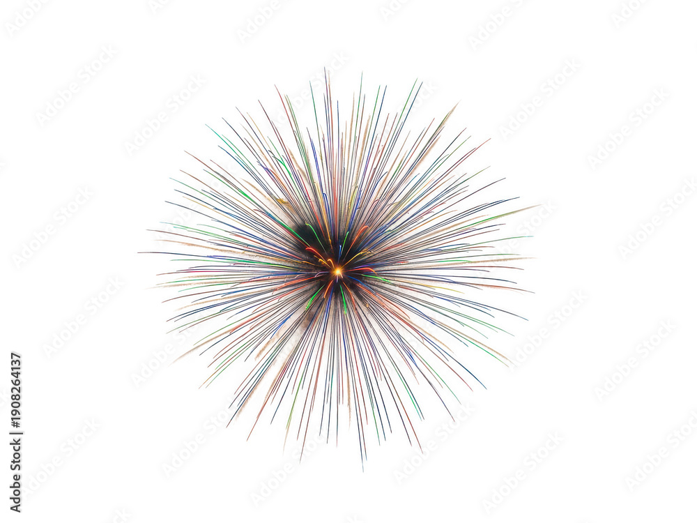 Obraz premium A colorful explosion of particles on a white background isolated on transparent background