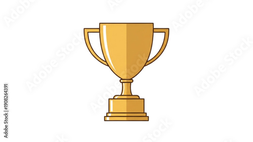 Golden trophy illustration on a white background from a front viewpoint