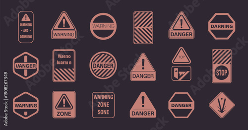 Attention Frames Vector Set – Warning, Alarm, Radar, and Info HUD UI Templates