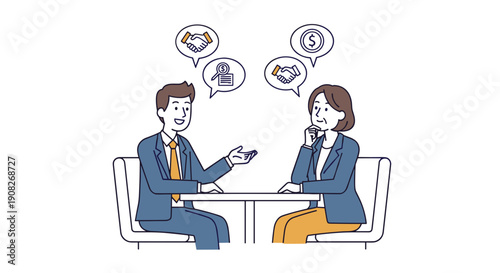 Man and Woman Discussing Business Ideas.