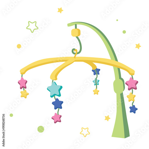 Baby Crib Mobile Toy with Hanging Stars for Visual Stimulation