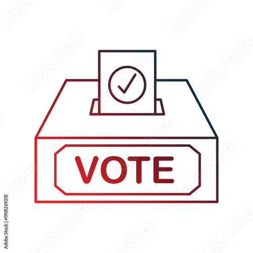 Ballot icon with white background vector stock illustration