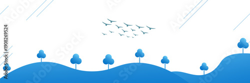 linkedin banner flat design with blue gradient. vector Eps 10