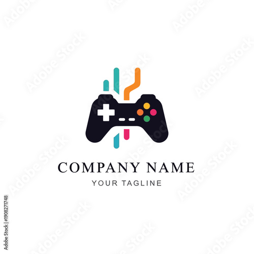 Modern Game Controller Logo Design Template for Gaming Company.
