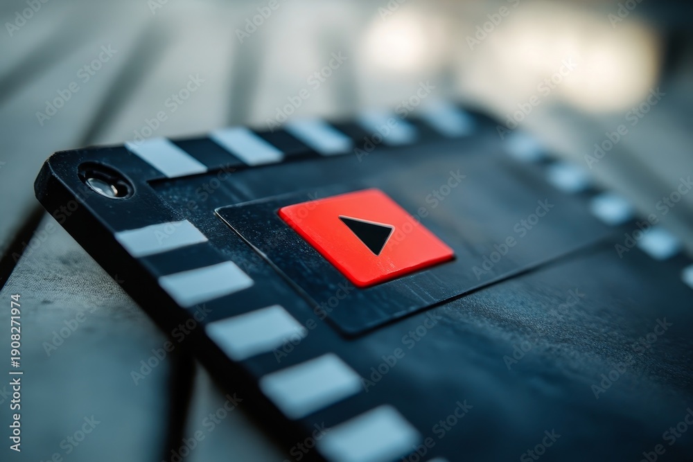 Obraz premium Film Slate with Play Button.