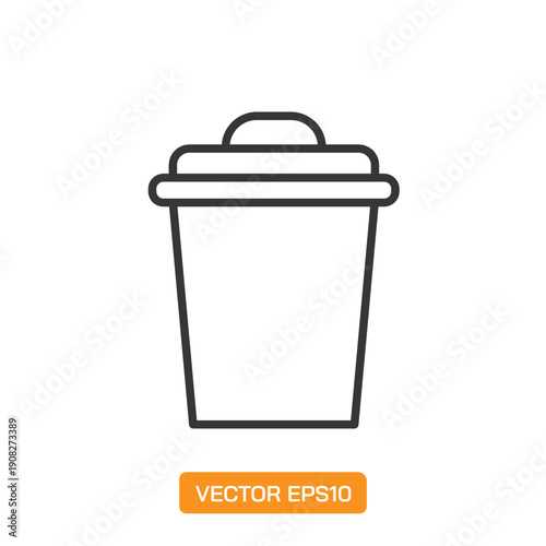  Trash Icons. Thin Line Symbol Elements Collection.