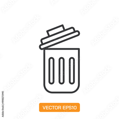  Trash Icons. Thin Line Symbol Elements Collection.