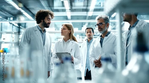 Scientists Collaborating in Laboratory Setting.