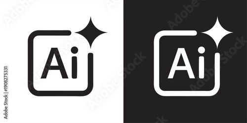 Generate icon. Artificial intelligence technology. AI enters by command prompt to generate ideas. Chat with AI. Icon element for apps web. Computer help assistant. Vector illustration.