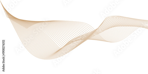 Golden silk ribbon bow on white background