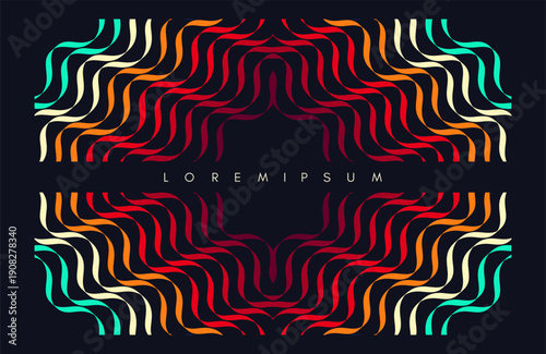 Wallpaper Mural Wavy curved ribbons. Geometric pattern. Dynamic effect. Optical illusion. Background of many stripes. Color gradient. Vector for brochure, cover, diary, notebook, notepad, flyer or banner Torontodigital.ca