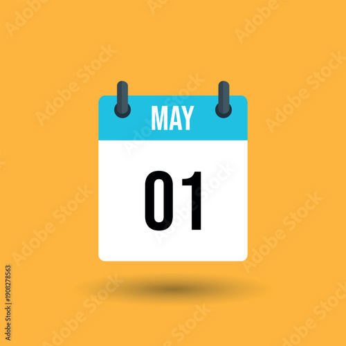 Calendar Page Showing May 1st on Yellow Background