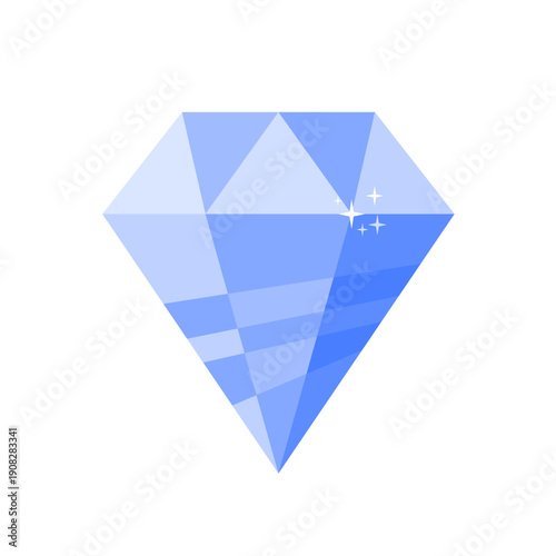 Blue diamond gemstone, vector illustration