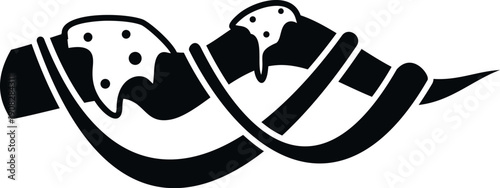 Churros pastries with chocolate syrup and sprinkles, a popular sweet dessert