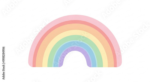 Colorful pastel rainbow graphic with pink red orange yellow green blue and purple hues on white background