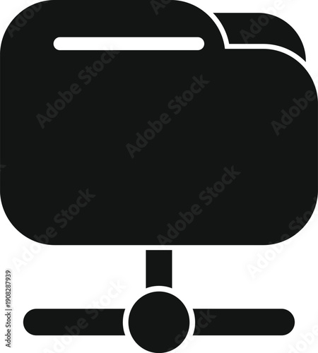 Folder icon representing connected digital files and shared network resources