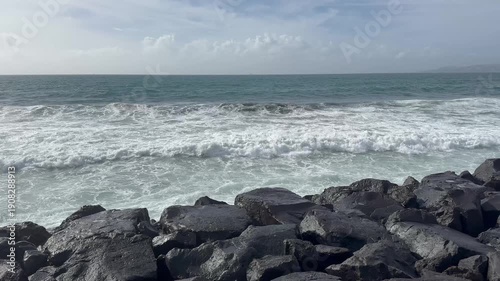 waves on the beach of Portici