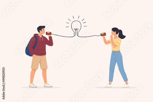 Wallpaper Mural People Talking With String Torontodigital.ca