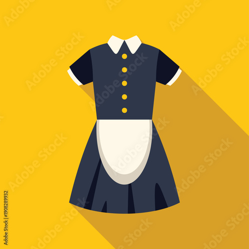 Maid uniform representing cleaning and housekeeping service flat design