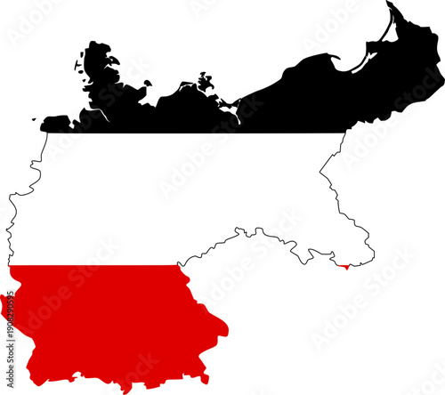 Historical Geography of the German Empire (1871–1918) — Detailed Digital Map Illustration, Educational and Editorial Stock Image