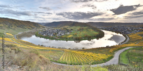 colorful loop of Moselle river, Germany
