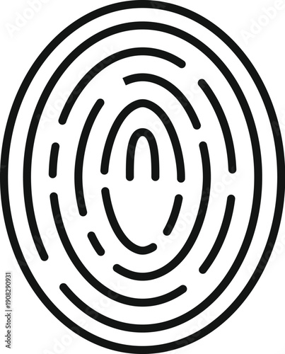 Fingerprint icon as a symbol for identity verification and digital security