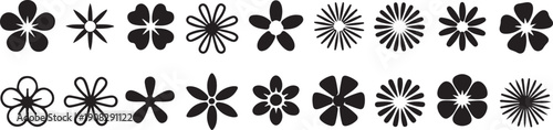 Flower icons set. Abstract flower icons isolated on white background. Flower simple icon.