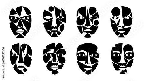 Abstract Faces Collage: Diverse Expressions of Human Identity and Emotion