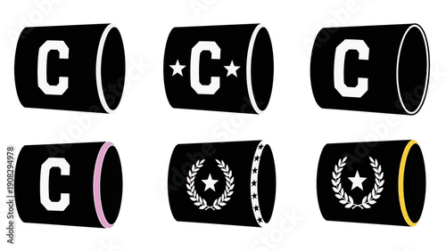 Captain Armbands Set - Sports Team Leader C Letter Badges