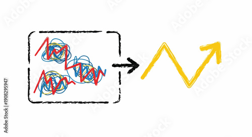 Abstract representation of data analysis leading to business growth and positive financial trends