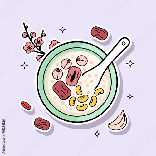 Flat Vector Laba Festival Congee Illustration