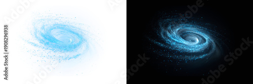 Blue Swirl Shapes for Graphic Overlay with Twirl Effect Isolated on Transparent PNG
