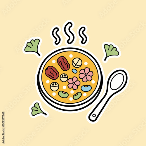 Flat Vector Laba Festival Congee Illustration
