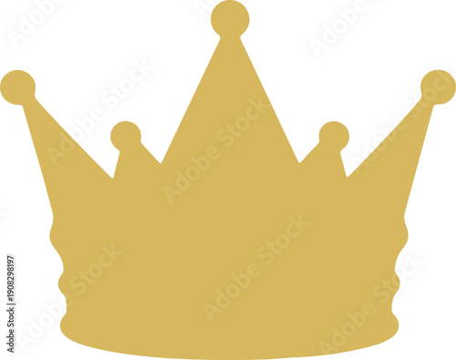 Golden Crown Illustration, Royal Tiara with Three Points on Transparent Background