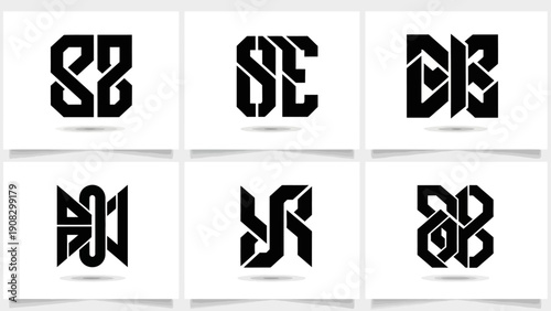 Monogram Logos, Alphabet Letters, Geometric Design, Modern Typography, Branding Elements