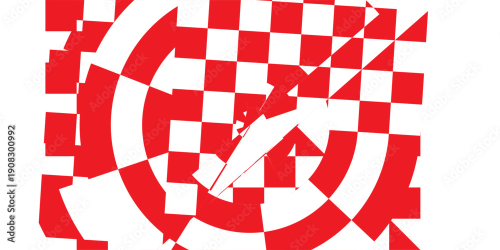 Obraz premium Red and white checkered pattern . Red and white squares pattern . Chess board background . Vector illustration