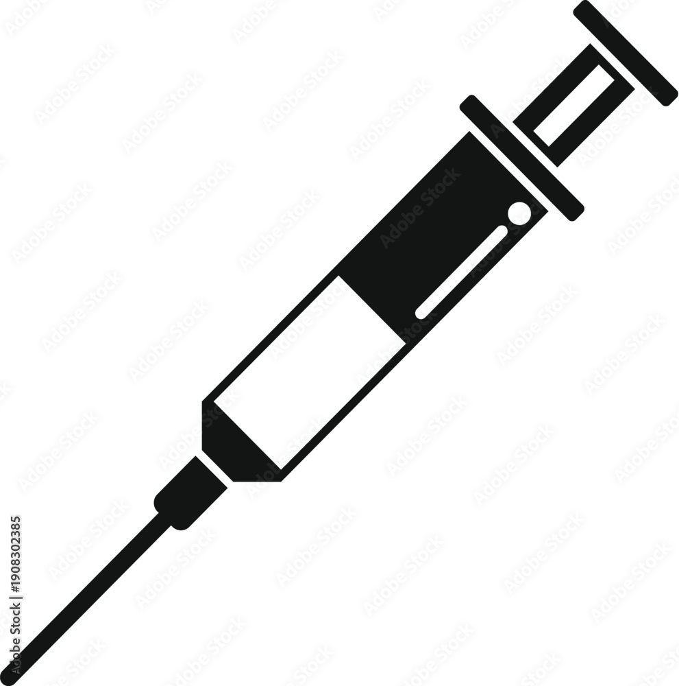 Fototapeta premium Syringe icon representing injections, medicine, vaccines, and health treatment