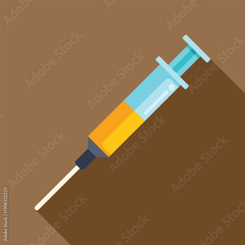 Syringe containing medicine, showing the process of injection and immunization