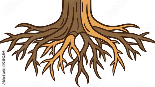 Tree Roots System Illustration
