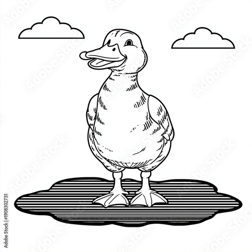Cute Spring Coloring Page for Preschool Kids
Simple Cartoon Coloring Book Page for Children