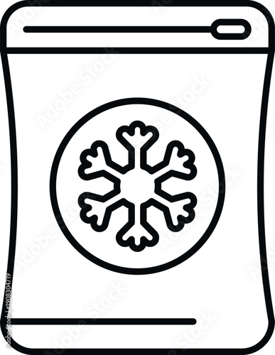 Freezer bag showing a snowflake icon for cold food preservation