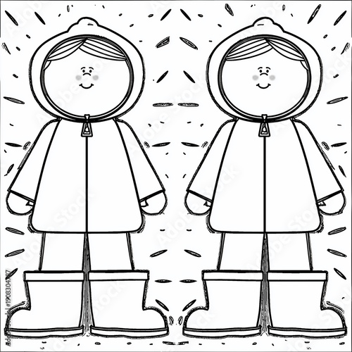 Cute Spring Coloring Page for Preschool and Toddler Kids
Simple Black and White Coloring Book Page for Children